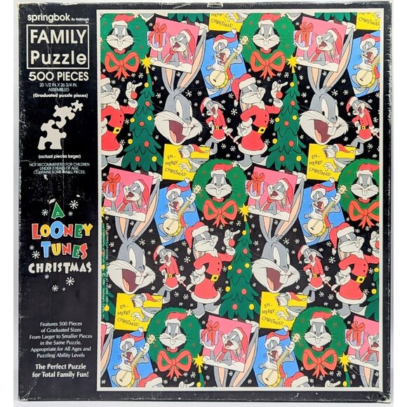 Springbok A Looney Tunes Christmas Bugs Bunny 500 Piece Puzzle - Picture 1 of 3